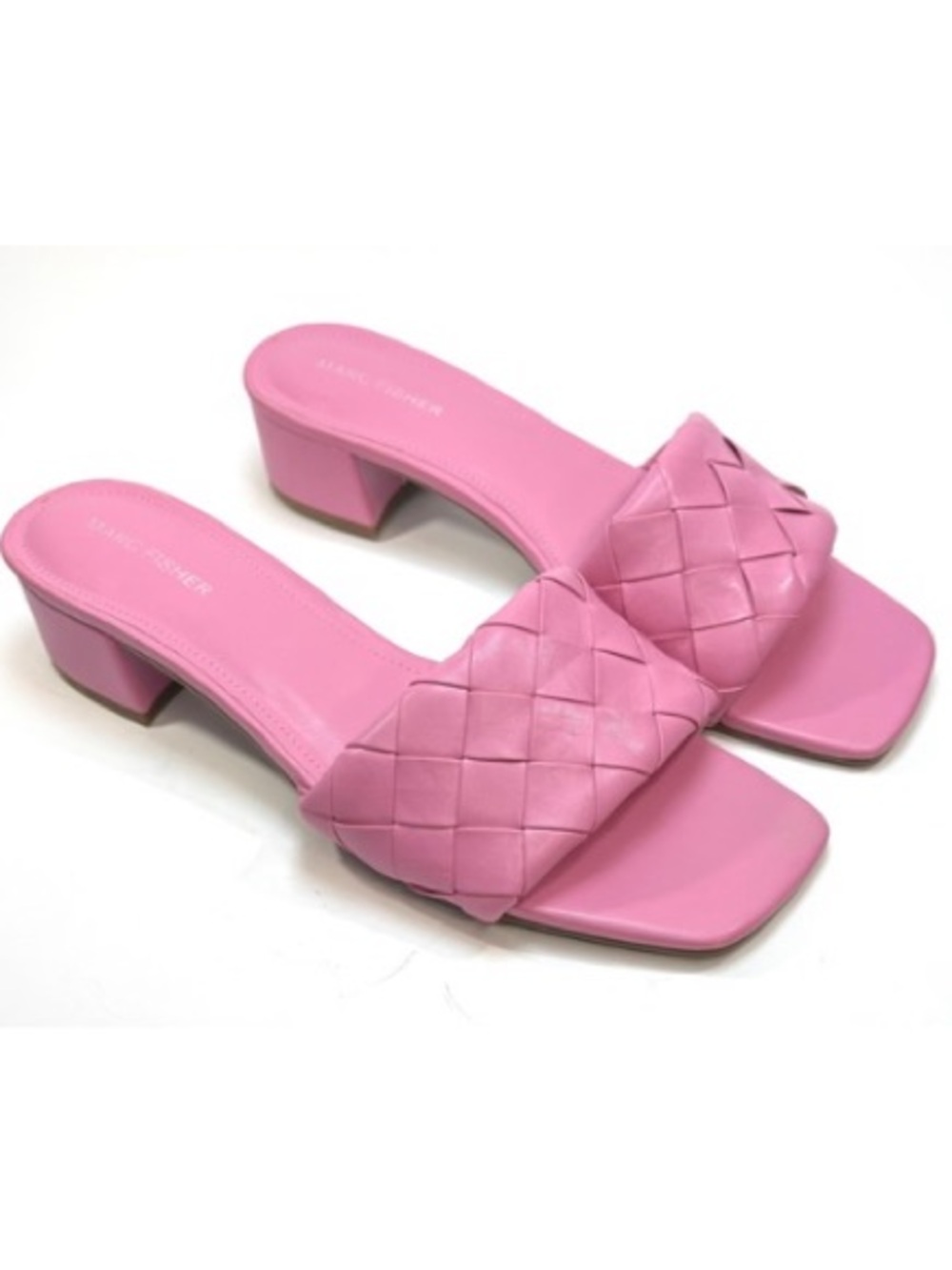 Marc Fisher Pink Braided Slide Sandals | 10